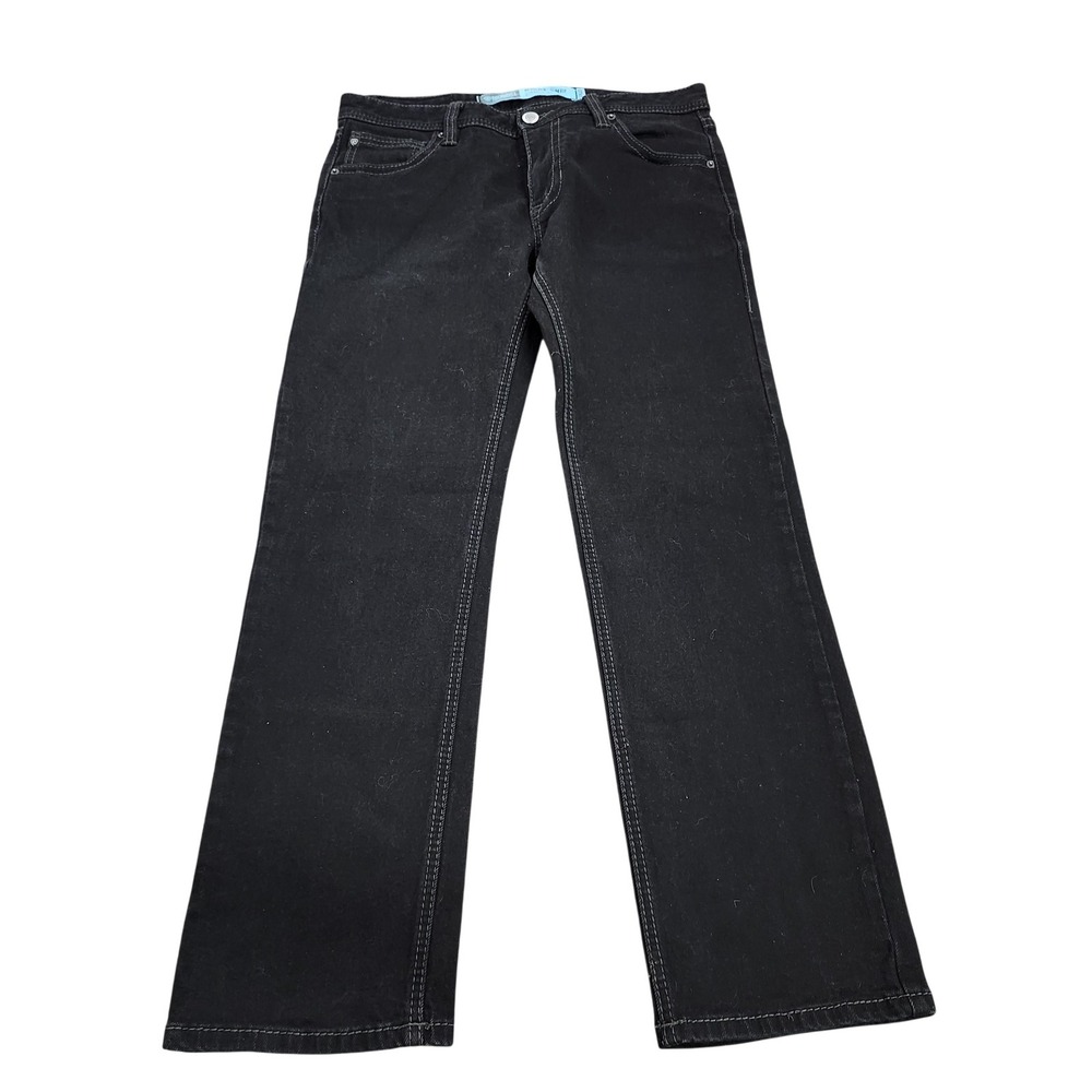 Revolution Revolver Jeans Mens 35x31 Black Dark Wash Slim Bootcut Denim Casual